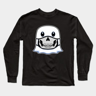 Ghost Halloween with Skull Mask Long Sleeve T-Shirt